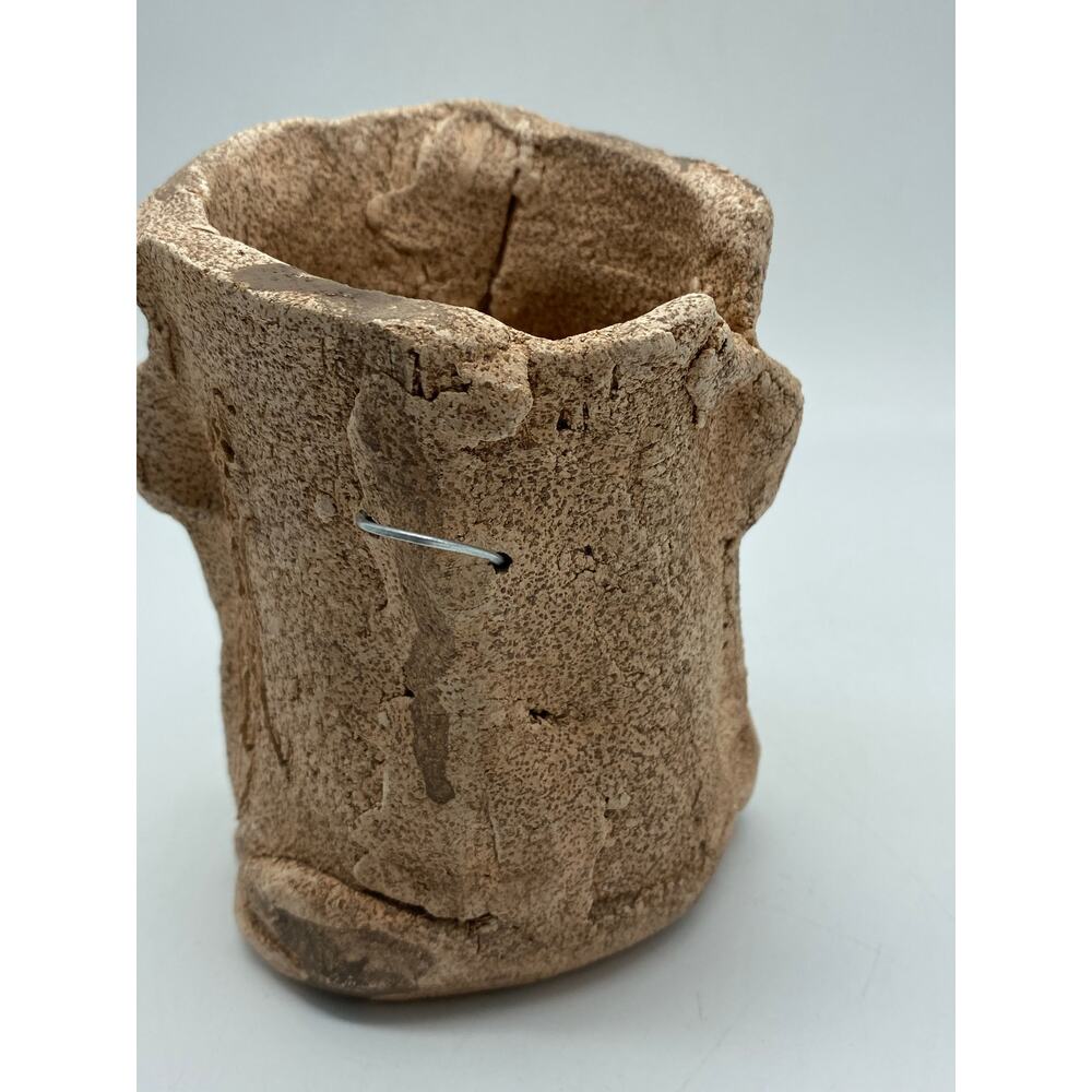 Vintage Studio Pottery Jar Holder Man face Handmade Dad Gift Wall pocket signed - Picture 3 of 9